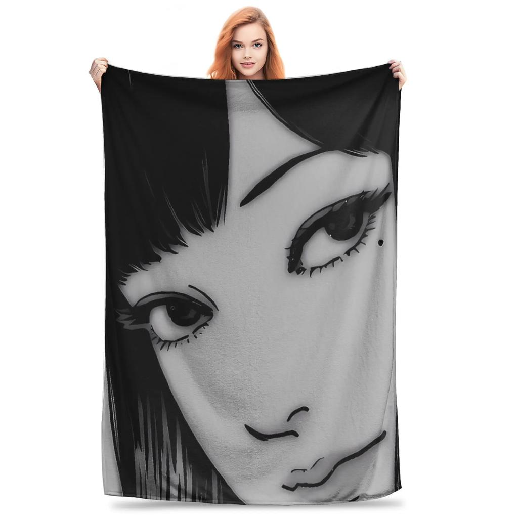 Tomie Junji Ito Blanket  Soft Warm Throws for Winter Bedding Child Couch Chair Pattern Ideal for Bedspread