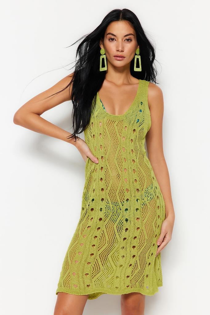 Women Fashion Beach Strap Sleeve Mini Black Mini Woven Cut Out Window Linen Blended Beach Dress