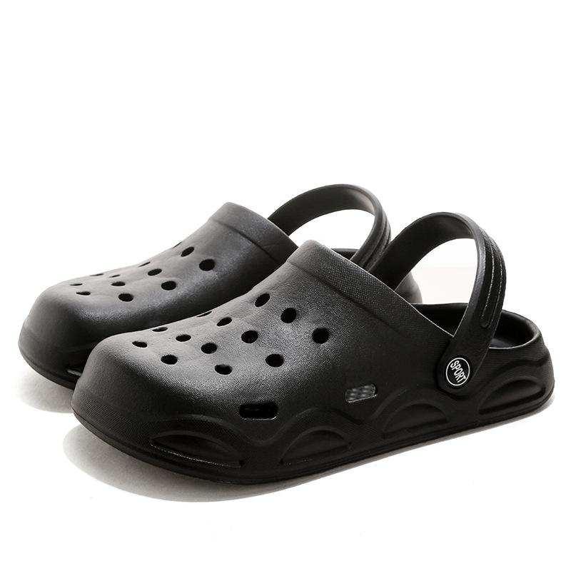 Летние мужские туфли Hole: Стиль Баотоу на открытом воздухе. Женская пляжная обувь, полузакрытый каблук, трансграничная торговля.