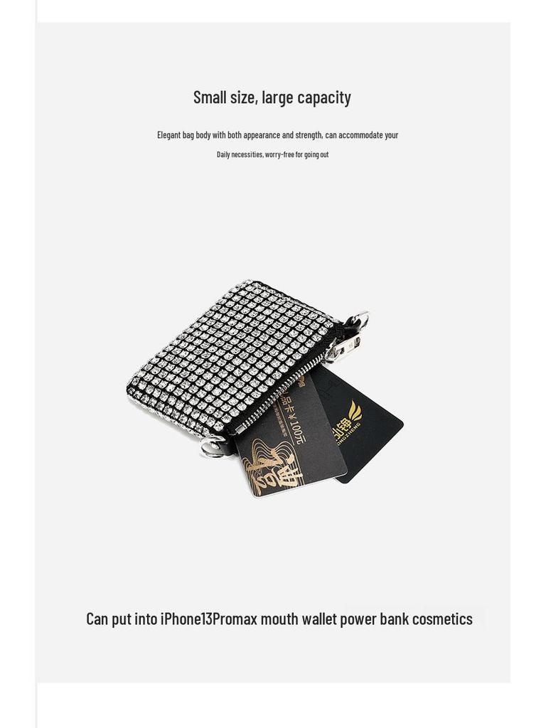 2025 Spring Fashion Rhinestone Chain Crossbody Lipstick Bag