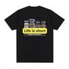 Unisex Unisex Life Is Short Make It Shorter Trenbolone Graphic T Shirt Loose Short Sleeve Casual Gym Workout Tee