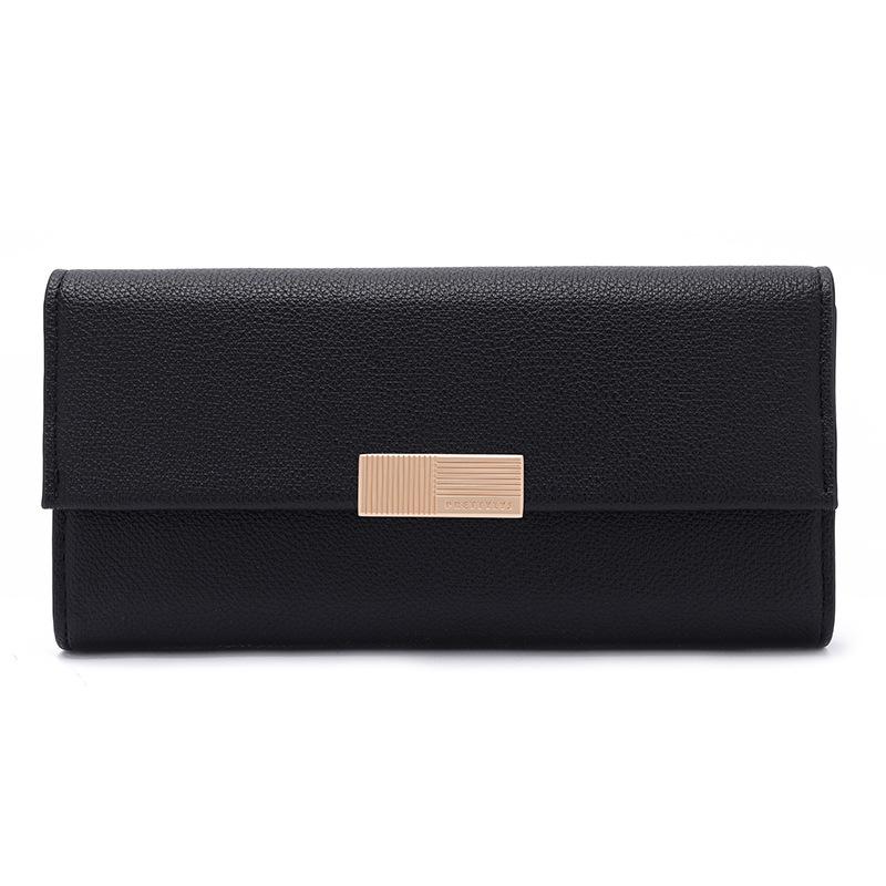 Кошелек PU женский длинный многофункциональный большой емкости модный простой однотонный цвет сумка