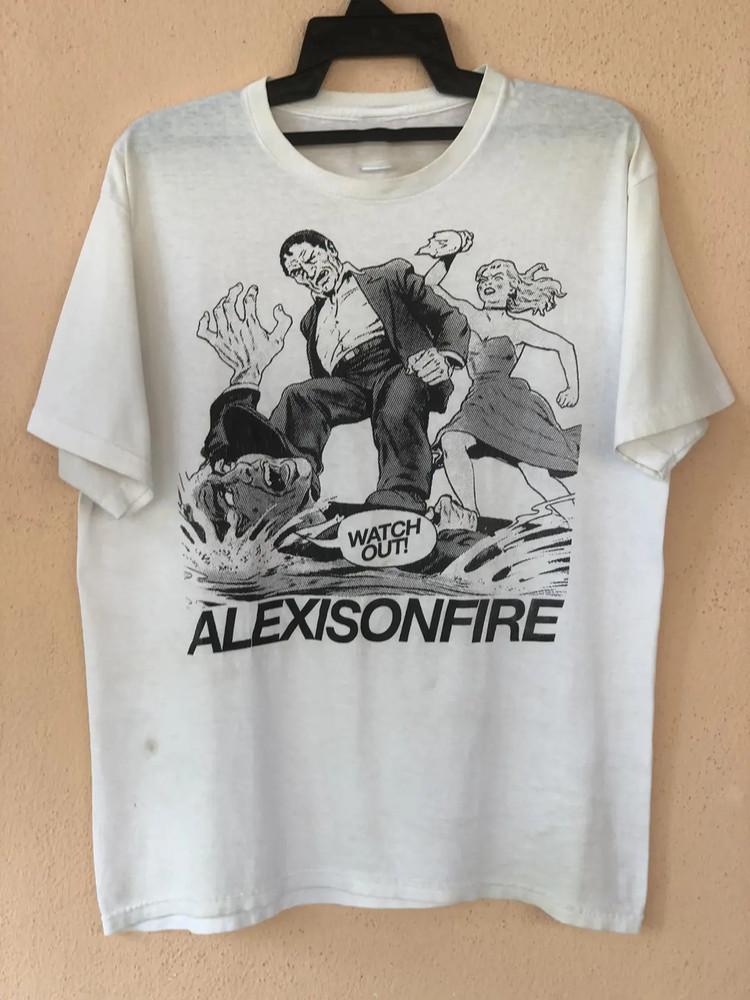 ALEXISONFIRE Осторожно Унисекс Хлопок Классическая Футболка Все Размеры NI046 Унисекс Футболка