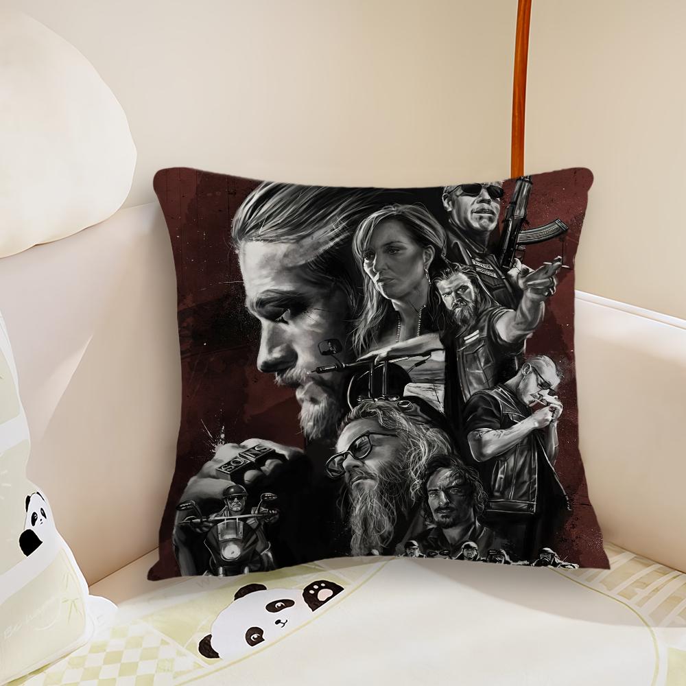 Hot Tv S-Sons Of A-Anarchy Pillow Case Living Room Sofa Cushion Cover Suitable For Home Bedroom Room Decoration