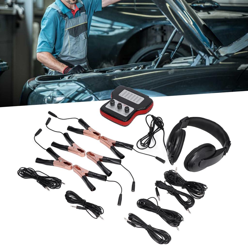 6-канальный автомобильный электронный стетоскоп, инструмент для проверки аномального шума трансмиссии двигателя, 100 Гц-10 кГц