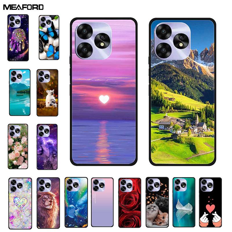 For Umidigi A15c A15 Case Painted Black Bumper TPU Soft Silicone Phone Cover For Umidigi A15 Cases A 15 15T Coque Funda Capa Cat