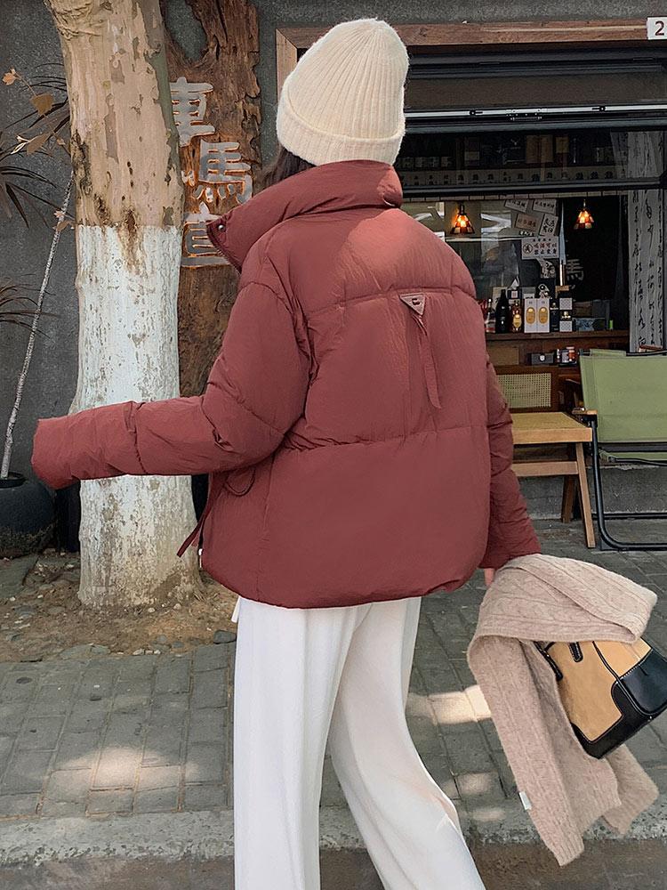 2024 New Casual Stand Collar Winter Women's Puffer Jacket Clothes Cropped Parkas Coat Down Cotton Padded Outwear