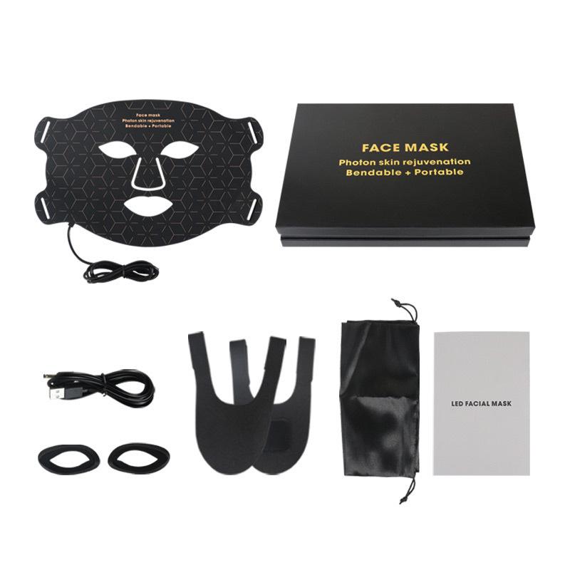 Remote-Controlled Portable LED Face Mask: Red Light Facial Spectrometer for Home Beauty.