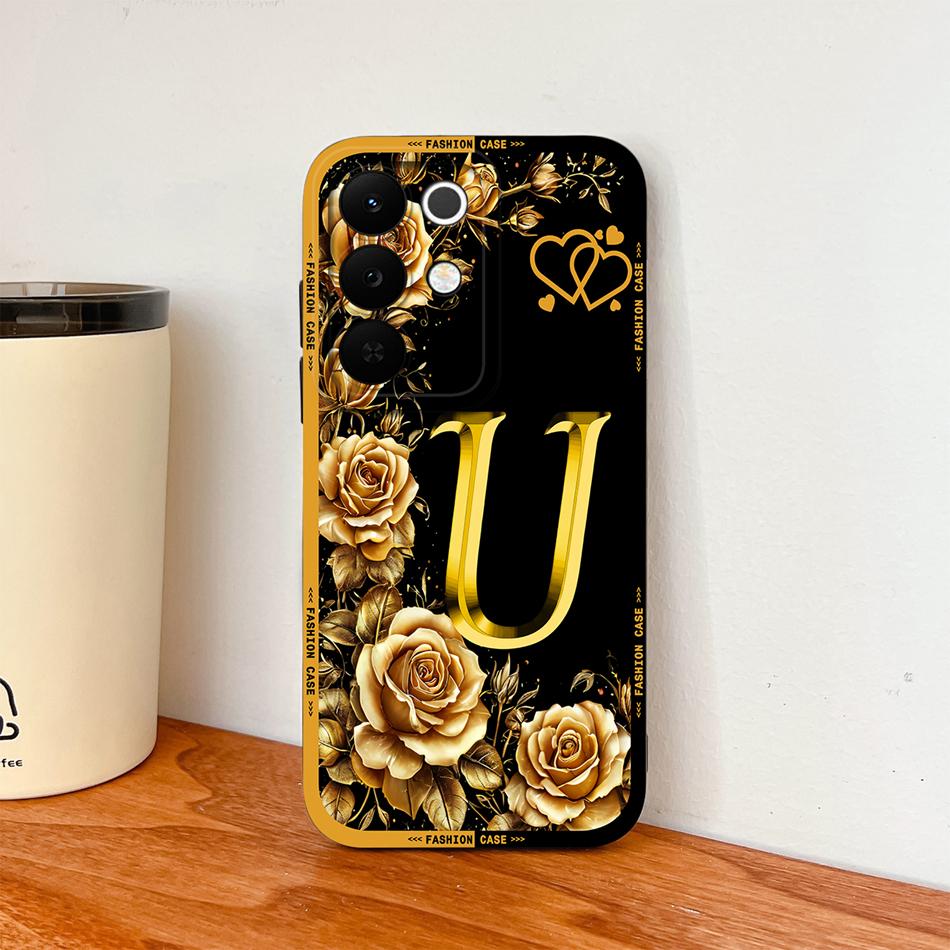 Чехол для телефона Realme C85 Pro Цветы Имя Буквы Мягкий Жидкий Силикон Чехол с Полной Защитой Для Realme C 85 Ударопрочный Корпус