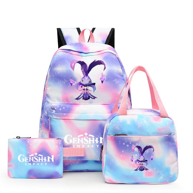 3Pcs/set Anime Girl Backpack Set School Students Kawaii Back To School Backpack Boy Children Lunch Bags Pencil Box