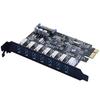 Карта расширения SuperSpeed USB 3.0 7 портов PCI-E Express с 15-контактным разъемом питания SATA P