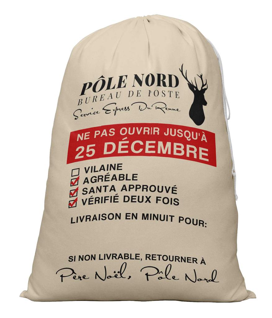 Printtoo 2 шт. Большие мешки Санты с завязками на шнурке, холщовые рождественские подарочные пакеты для детей, Рождество 27x20 дюймов