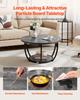 Coffee Table, Modern Round Coffee Table, 2 Tiers Wooden Circle Center Desk with Open Storage, Minimalist Sturdy Metal Frame Accent End Desk for Living