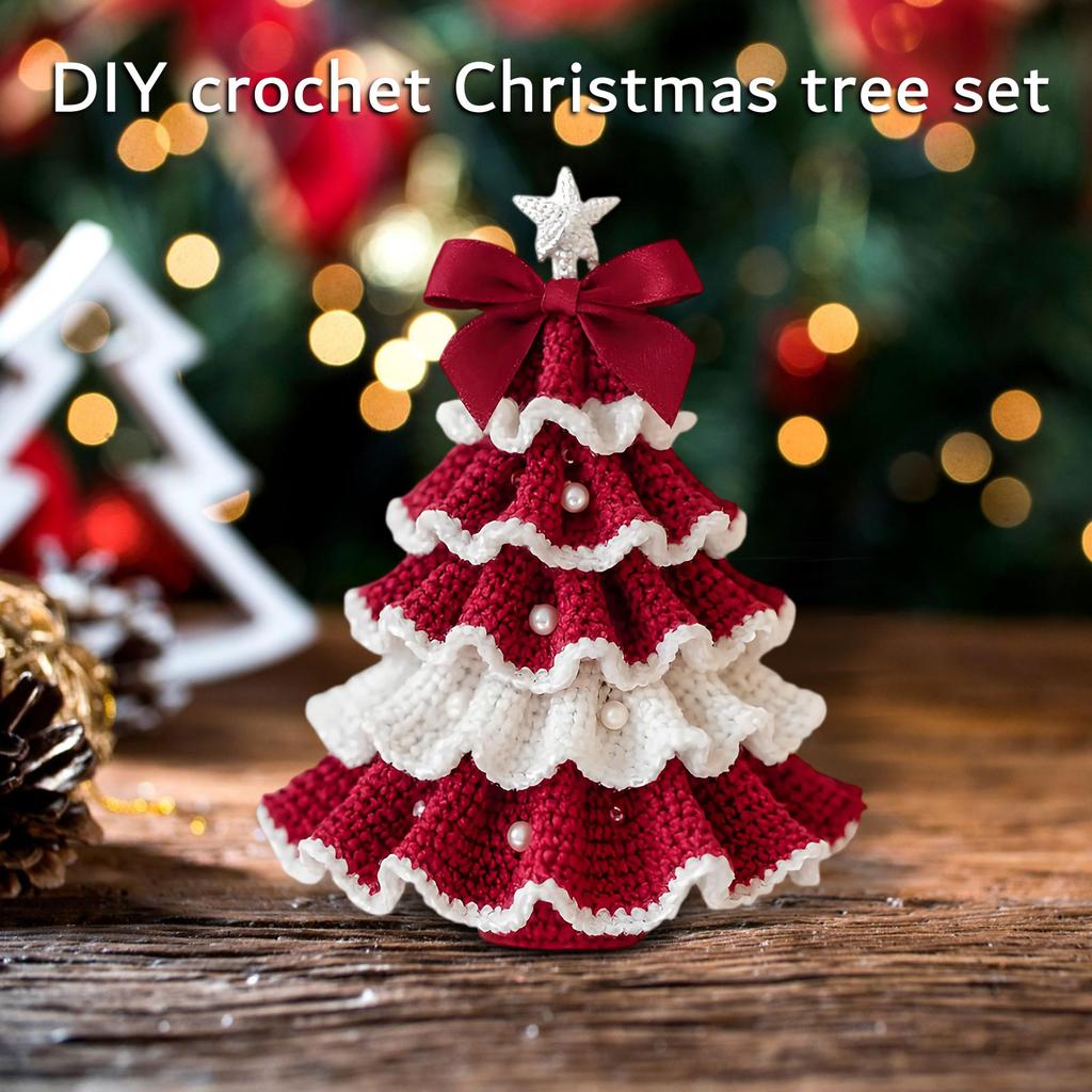 DIY Crochet Christmas Tree Kit Handmade Holiday Decoration Set