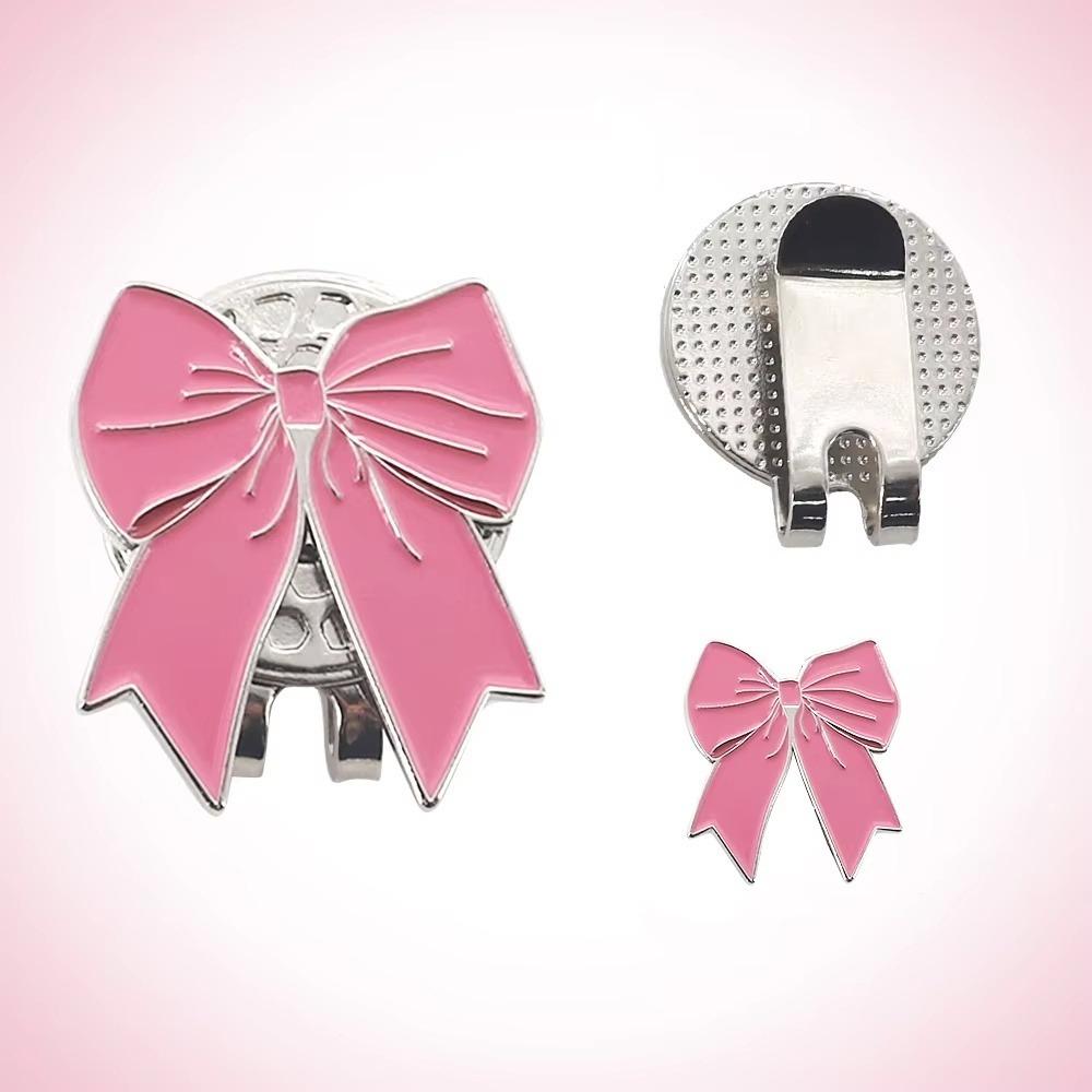 Pink Ribbon Golf Cap Clip Magnetic Golf Hat Marker Outdoor Sports Golf Ball Mark Women Girls