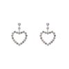 Silver Needle European and American Exaggerated Wind Hollow Diamond Enlaid Love Earrings Dopamine Small Fresh Earrings