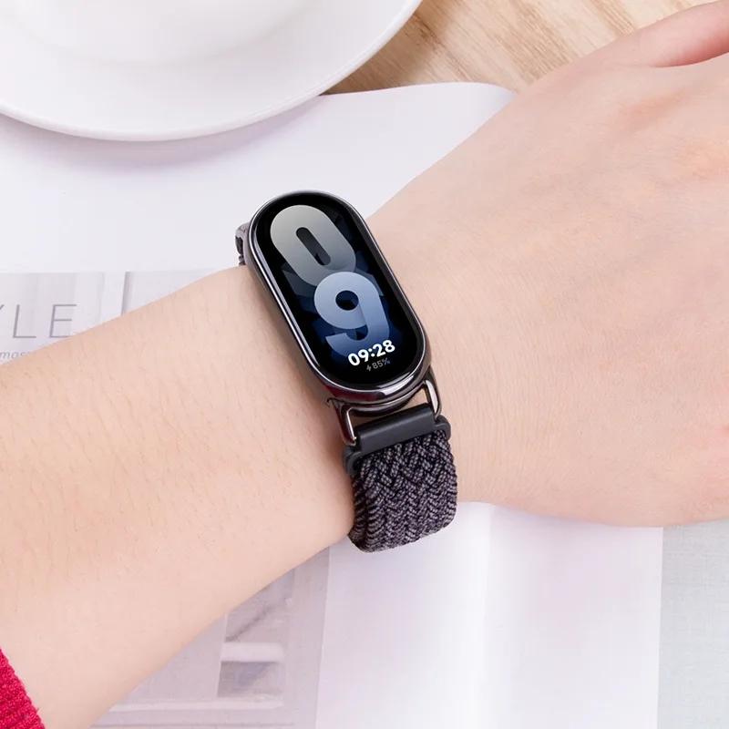 Нейлоновый ремешок для Xiaomi Smart Band 8 9, сменный ремешок для часов, ремень Xiomi Band8, ремешки с металлической пряжкой