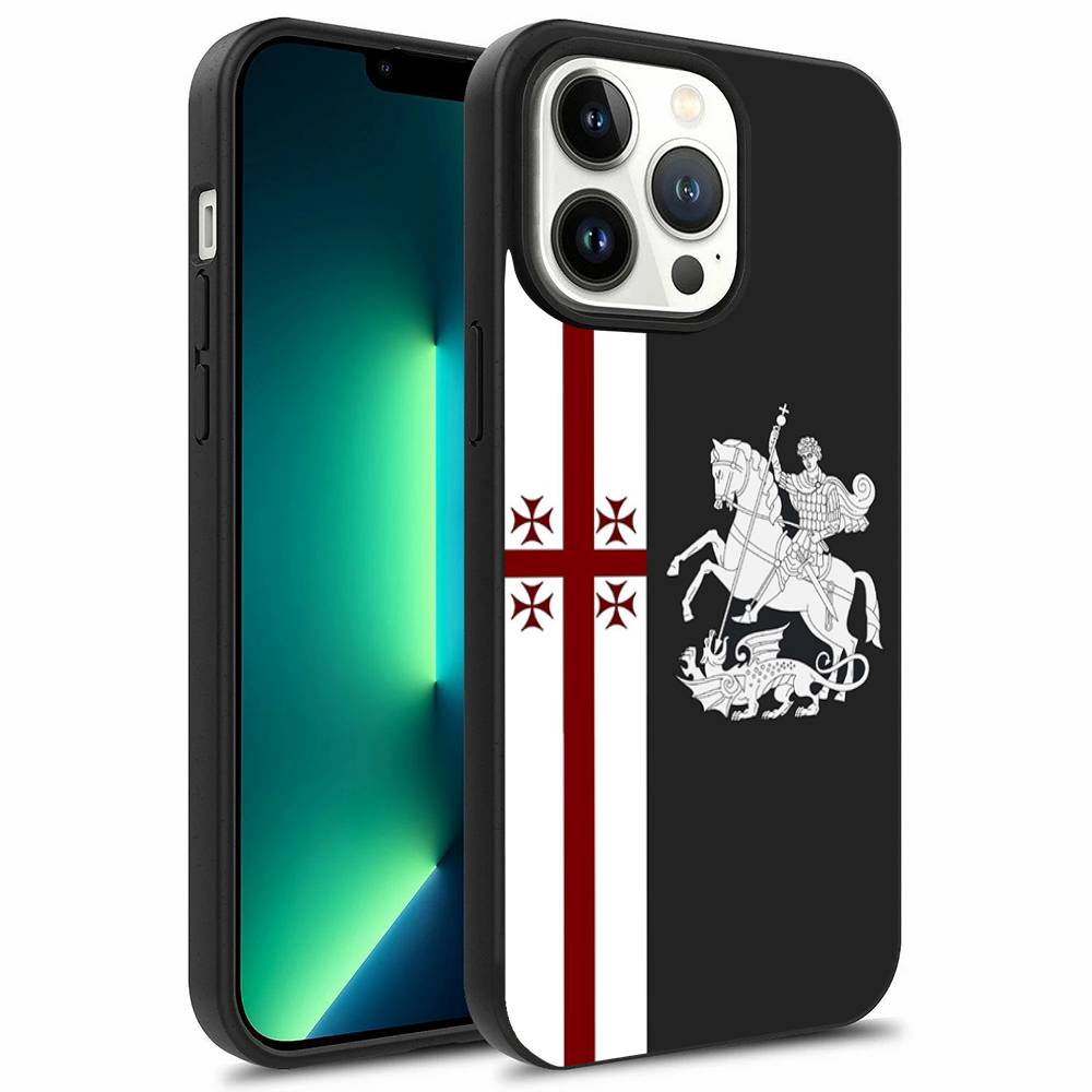Чехол для телефона с флагом Грузии для iPhone 16,15,14,13,12,11, Pro, Max, Plus, Mini, Magsafe, Магнитный чехол для беспроводной зарядки