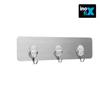 Adhesive Hanger - Inofix - 3 Movable Hooks - Stainless Steel - 8.1x29x2.2cm - 10 Kg Max
