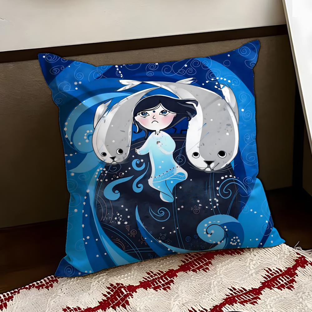 Ireland SSong of the Sea Cushion Cover Reversible Soft Durable Pillow Cover Home  Car MultiScene Use for Daily Comfort