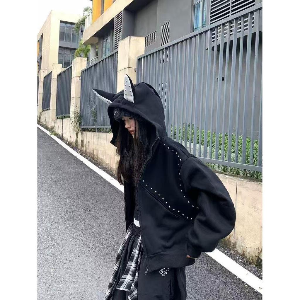 В наличии модная американская толстовка с ушами добермана, тяжелый кардиган с плюшем - Модный, Повседневный, Универсальный.