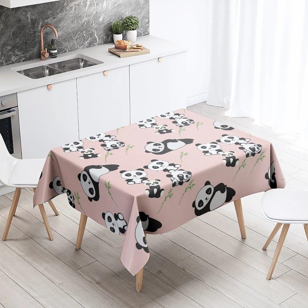 Скатерть с рисунком панды для вечеринки, ресторана, банкета, украшение, анти-пятно, водонепроницаемый домашний стол