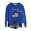 Women's Fashion Round Neck Pullover Top Long Sleeve Tee Printed Sweatshirt