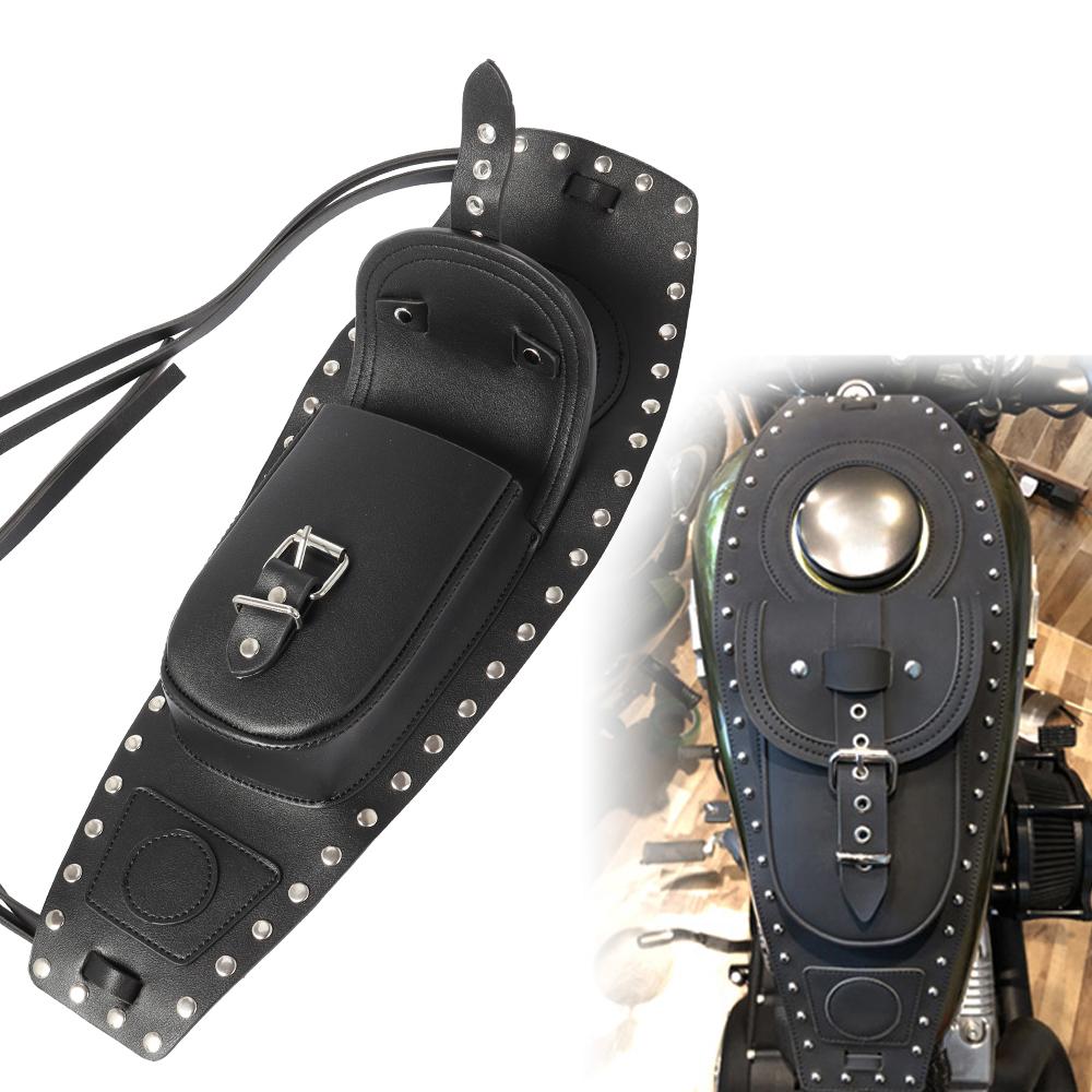 Кожаный чехол-накладка на бензобак мотоцикла с карманом-сумкой для Harley Sportster 883 XL1200