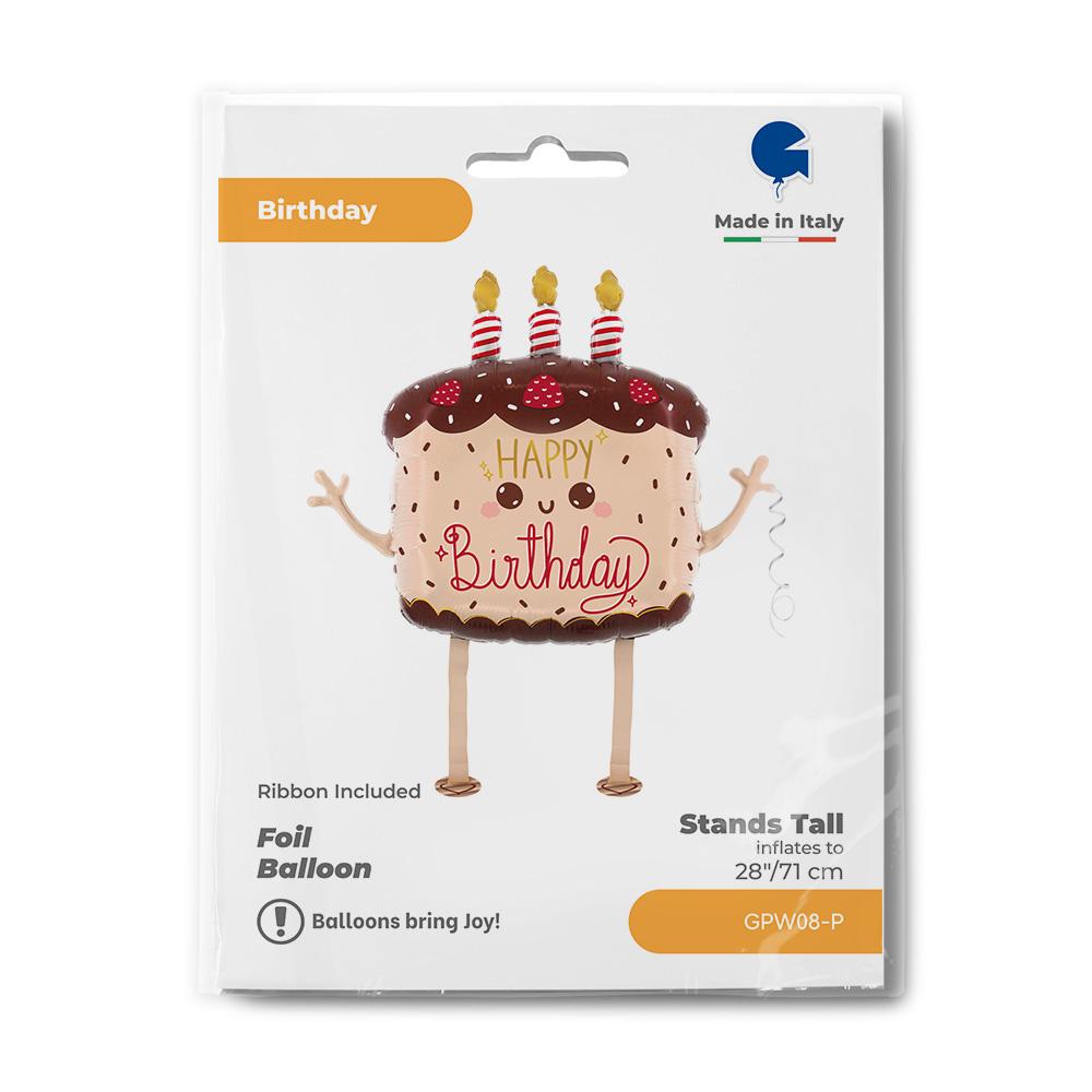 Kawaii Walking Birthday Cake Foil Balloon 69