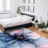 Pink Blue Gradient Washable Area Rugs Abstract Art Marble Texture Non Slip Rugs for Living Room Bedroom,Low Pile Floor Mat Large