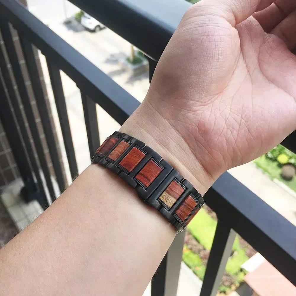 22-миллиметровый ремешок из палисандра+металла для Garmin Forerunner 965 265 255 265 970 570 Браслет из нержавеющей стали для Garmin Venu 4 3 2 Ремешок для запястья