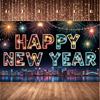 Eve Banner Polyester Material Happy New Year Banner Event Banner City Night Theme For Indoor Decoration Holiday Use Office Party