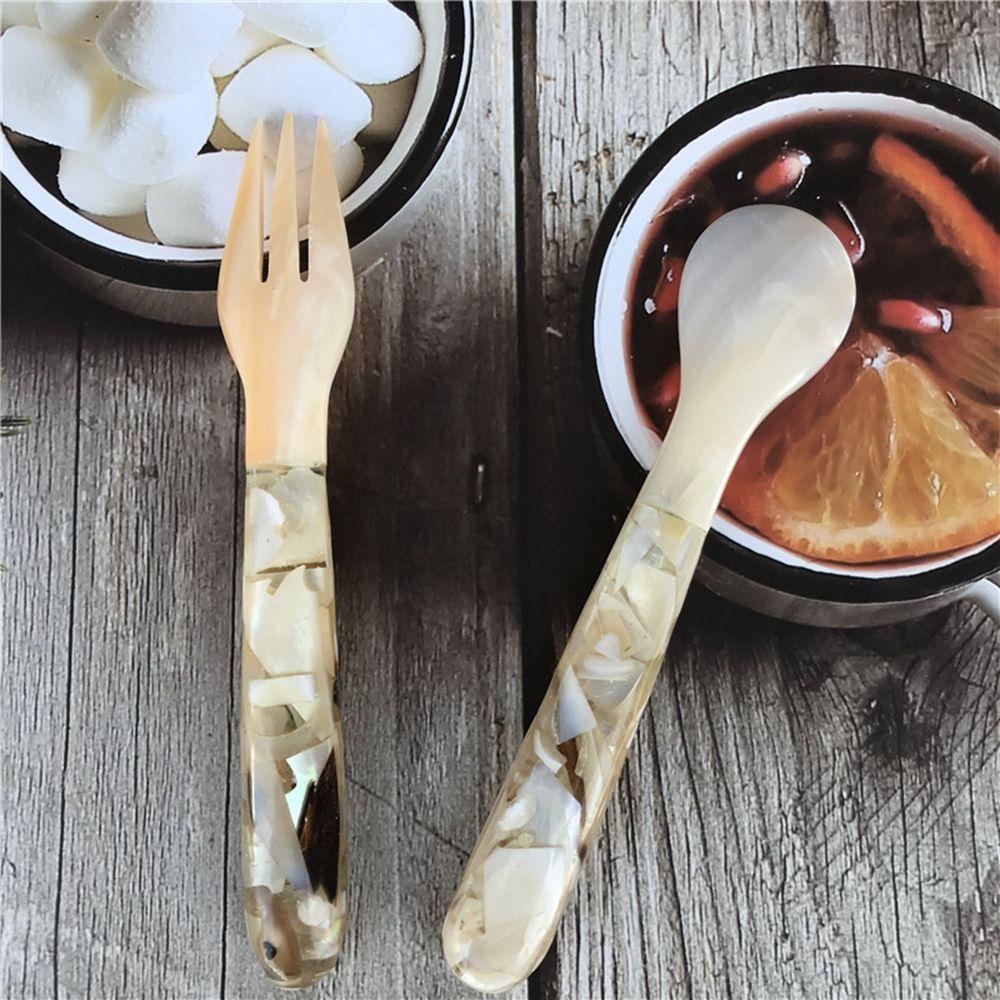 Kitchen Tool Condiment Conch Scoop Natural Caviar Ice Cream Dessert Spoon Teaspoon Fork Shell Spoon