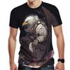 Summer Round Neck 3D American Eagle Pattern Print Top Fashionable Casual Short Sleeved Men's T-shirts