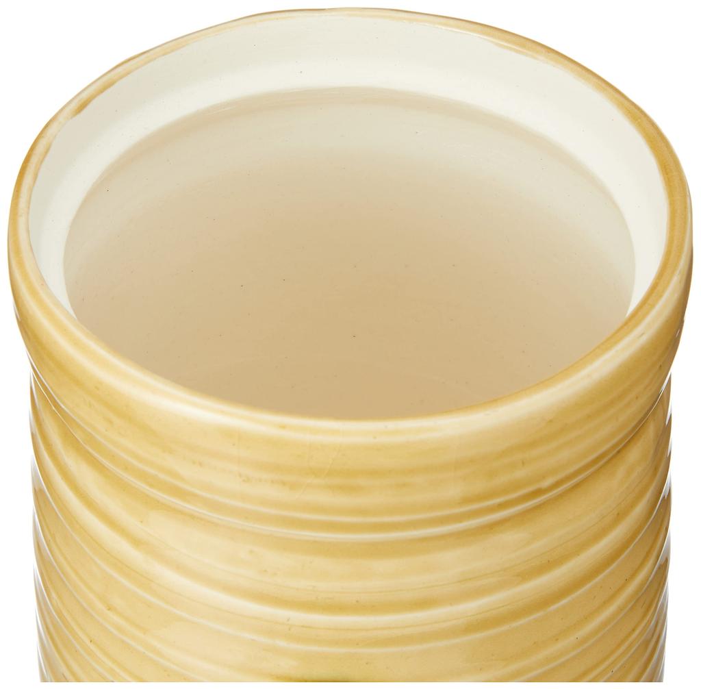 Goto Water Jar, Yellow, Size: Diameter 13.1cm x Height 15cm, For Tanzaku (Strips), Yellow Seto, Comes in a Paper Box