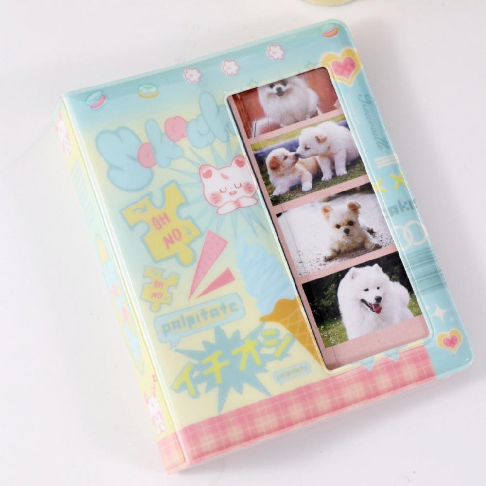 Clear Pockets Photo Album Holder Cute Cartoon Small Card Collect Book Letters