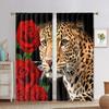 Новые розы, леопарда, тигра, дикого животного, узор, высокая затемняющая штора для спальни, гостиной, 2 панели, затемняющая штора, новые
