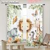 2pcs   spring summer Curtains Cute Lion Elephant Giraffe Zebra Light Filtering Sheer Curtains Versatile Fabric Room Decor Perfect