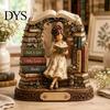 Украшения для книжных полок в читальном зале, деревянная фигурка девочки для любителей книг, персонализированный декор для настольной книжной полки со штабелируемым дизайном, домашняя библиотека, кабинет