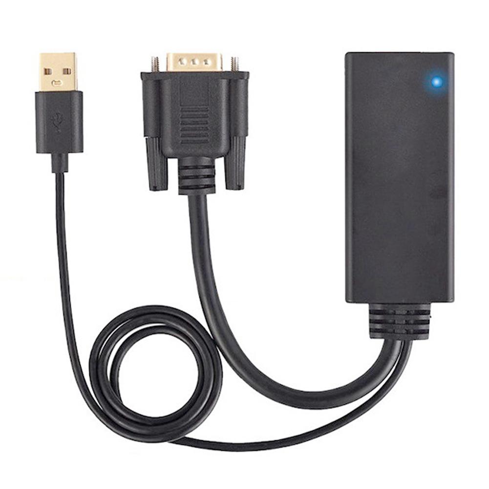 ABS Черный Конвертер VGA в HDMI с USB и Переключателем Аудио Адаптер для Компьютера ПК Ноутбука DVDЧерный