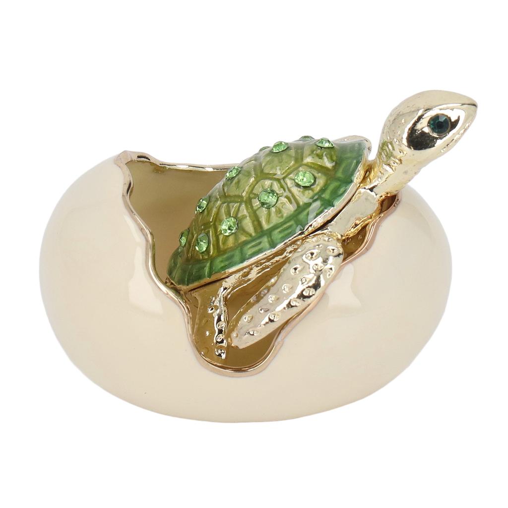 Hatching Turtle Trinket Box Green Hand Made Zinc Alloy Metal Baby Turtle Figurine Craft Jewelry Box