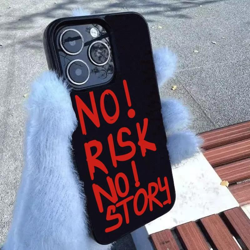 Модный Чехол для телефона NO RISK NO STORY Для iPhone 17 16 15 14 13 12 11 Pro Max 16e 17 Air X XR XS 7 8 SE Ударопрочный Мягкий Чехол
