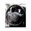 Compatible With Fiat Linea Alcantara And Carbon Strut Steering Wheel Cover With Red Ring