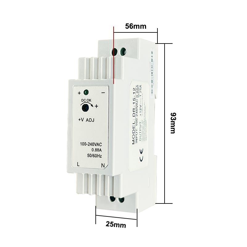 DC 12V 24V Импульсный источник питания рельсового типа Малый объем DR-15-0.63A 1.25A 5V 15V Трансформатор 15w