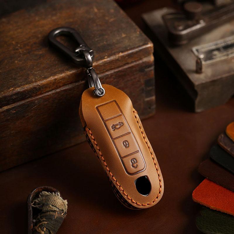 HALLMO Luxury Leather Car Key Case  for Porsche Macan