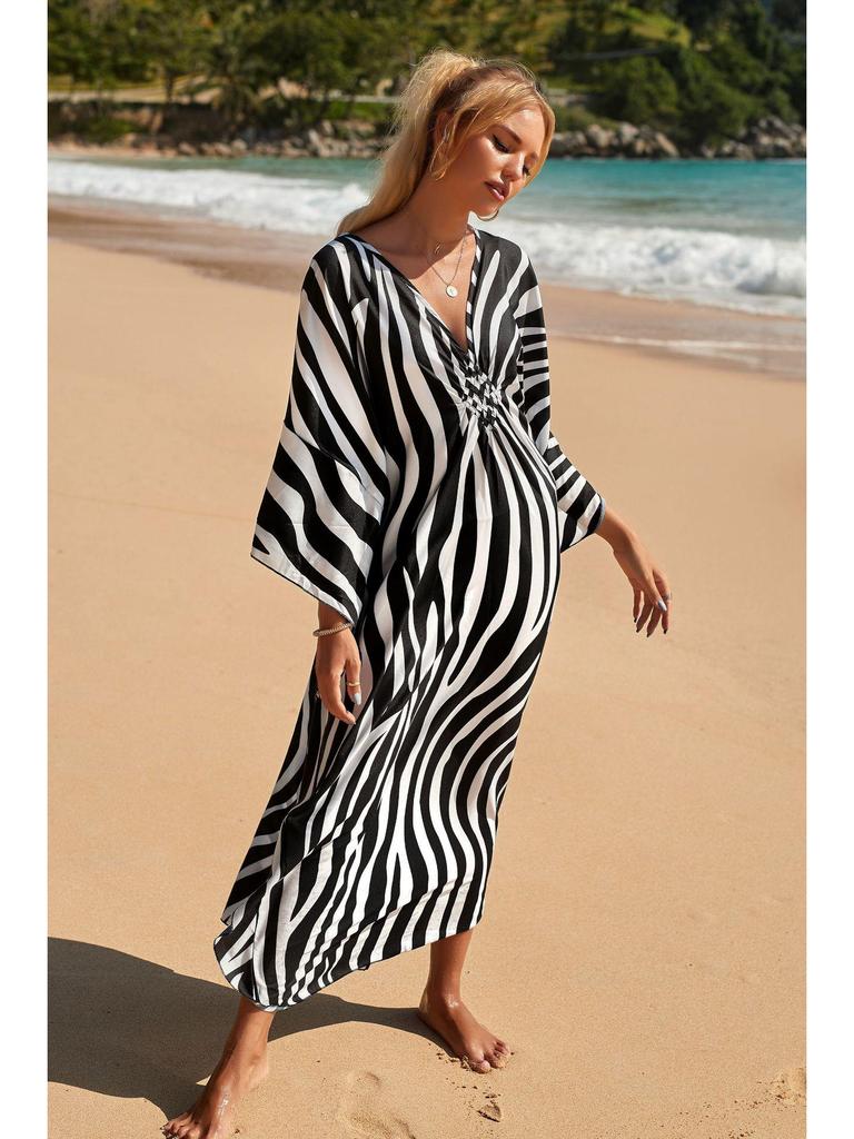 Европейский и американский стиль, свободное пляжное платье: Большой размер накидка для защиты от солнца и пляжного отдыха