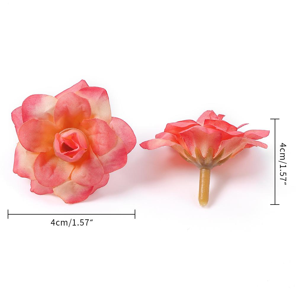 20PCs Rose Artificial Flowers Head Silk Fake Flowers Wedding Party Home Living Room Dining Table Garden Decorations DIY Crafts