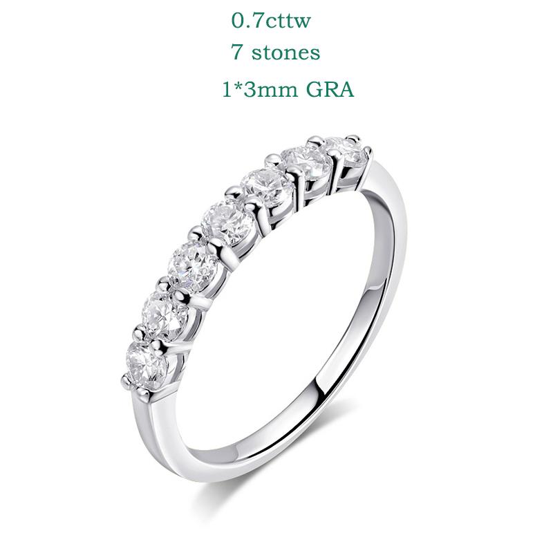 Кольца Smyoue 0.7CT 3mm из драгоценного камня муассанит для женщин S925 Silver, подходящие для свадьбы, бриллианты, составное кольцо, подарок из белого золота