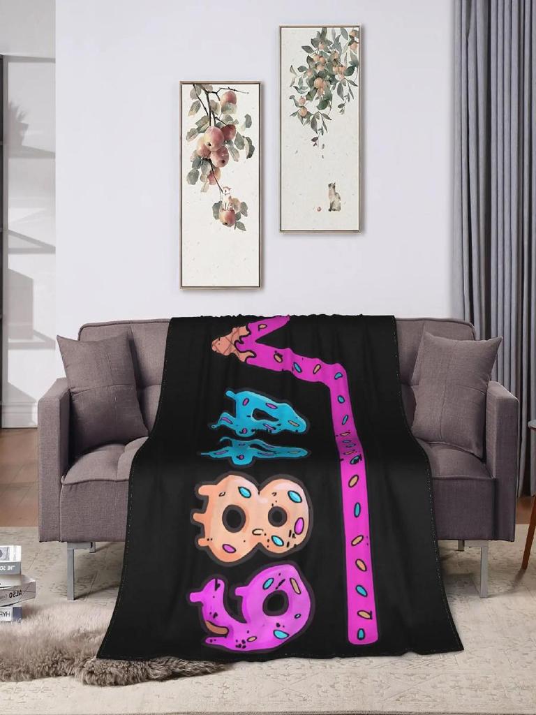 Super Warm Flannel Throw Blanket for Kids Ice Cream Drip Math Design Ideal for Airplane Travel Bedspread