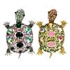 Tortoise Brooch Rhinestone Faux Crystal Colorful Turtle Pin Brooch Lapel Pins Vintage
